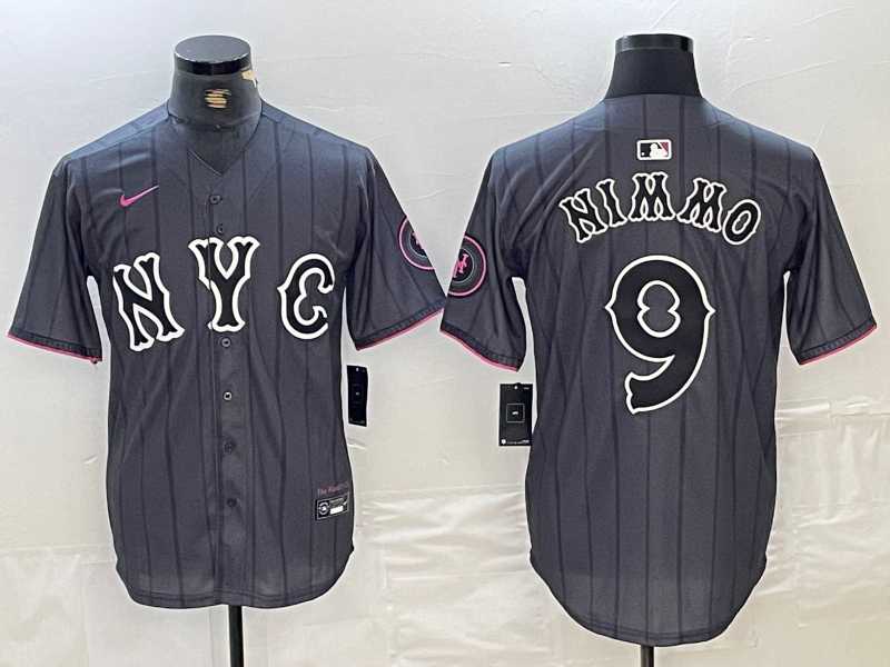 Men%27s New York Mets #9 Brandon Nimmo Gray 2024 City Connect Cool Base Stitched Jersey->new york mets->MLB Jersey